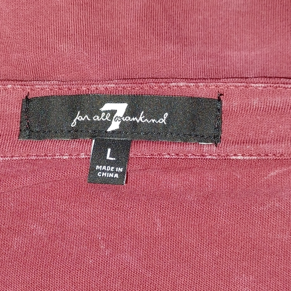 7 For All Mankind Washed Red Long Sleeve Top - Picture 8 of 11
